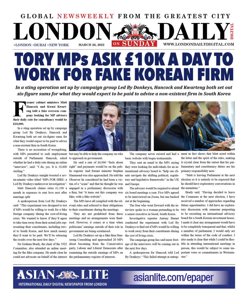 LONDON DD – MAR 26, 2023 – SUNDAY